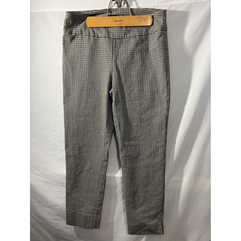 ZAC & RACHEL Houndstooth Ankle Pants Womens 12 Brown Plaid Stretch Career - Picture 3 of 4